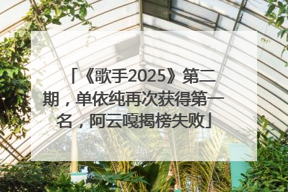 《歌手2025》第二期，单依纯再次获得第一名，阿云嘎揭榜失败