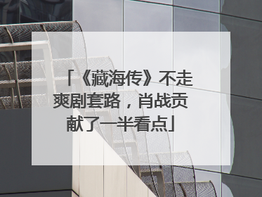 《藏海传》不走爽剧套路，肖战贡献了一半看点