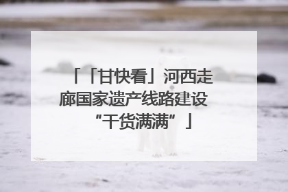 「甘快看」河西走廊国家遗产线路建设“干货满满”