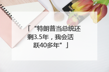 “特朗普当总统还剩3.5年，我会活跃40多年”