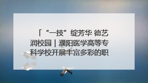 “一技”绽芳华 德艺润校园｜濮阳医学高等专科学校开展丰富多彩的职业教育活动周主题活动