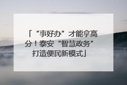 “事好办”才能拿高分！泰安“智慧政务”打造便民新模式