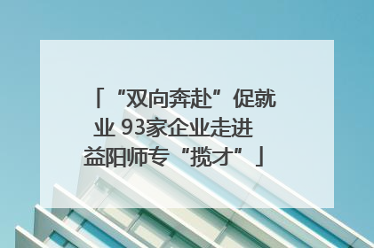 “双向奔赴”促就业 93家企业走进益阳师专“揽才”