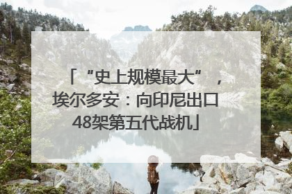 “史上规模最大”，埃尔多安：向印尼出口48架第五代战机