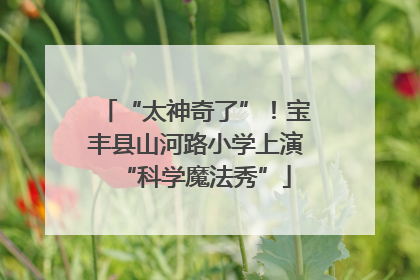 “太神奇了”！宝丰县山河路小学上演“科学魔法秀”