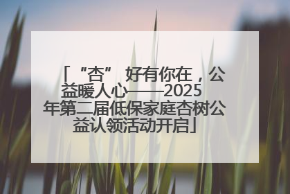 “杏” 好有你在，公益暖人心——2025 年第二届低保家庭杏树公益认领活动开启