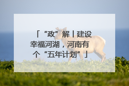 “政”解丨建设幸福河湖，河南有个“五年计划”
