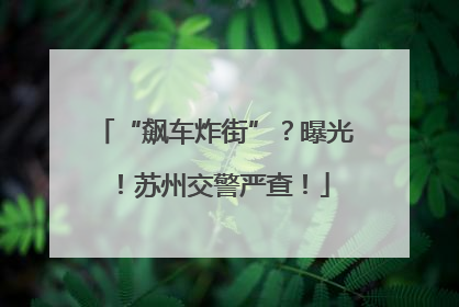 “飙车炸街”？曝光！苏州交警严查！