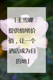 王雪娜：提供情绪价值，让一个酒店成为目的地