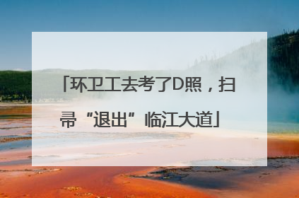 环卫工去考了D照，扫帚“退出”临江大道