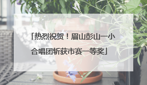 热烈祝贺！眉山彭山一小合唱团斩获市赛一等奖