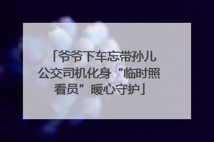 爷爷下车忘带孙儿 公交司机化身“临时照看员”暖心守护