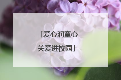 爱心润童心 关爱进校园