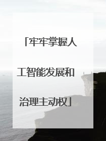 牢牢掌握人工智能发展和治理主动权
