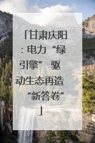 甘肃庆阳：电力“绿引擎” 驱动生态再造“新答卷”