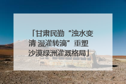 甘肃民勤“浊水变清 漫灌转滴”重塑沙漠绿洲灌溉格局