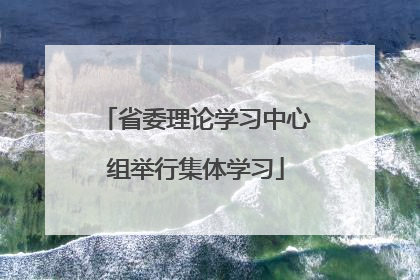 省委理论学习中心组举行集体学习