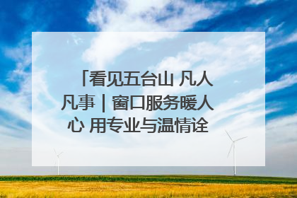 看见五台山 凡人凡事｜窗口服务暖人心 用专业与温情诠释责任担当