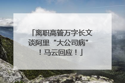 离职高管万字长文谈阿里“大公司病”！马云回应！