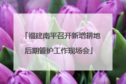 福建南平召开新增耕地后期管护工作现场会