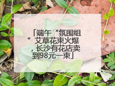端午“氛围组”艾草花束火爆，长沙有花店卖到98元一束