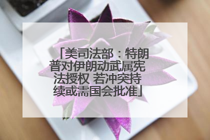 美司法部：特朗普对伊朗动武属宪法授权 若冲突持续或需国会批准