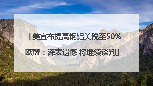 美宣布提高钢铝关税至50% 欧盟：深表遗憾 将继续谈判