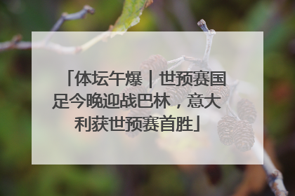 体坛午爆｜世预赛国足今晚迎战巴林，意大利获世预赛首胜
