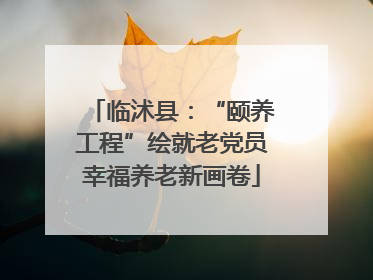 临沭县：“颐养工程”绘就老党员幸福养老新画卷