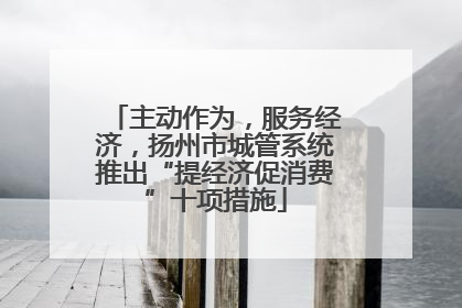 主动作为，服务经济，扬州市城管系统推出“提经济促消费”十项措施