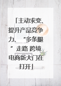 主动求变、提升产品竞争力、“多条腿”走路 跨境电商新大门在打开