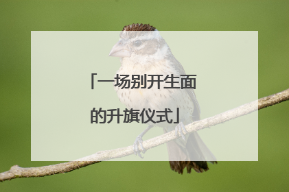 一场别开生面的升旗仪式