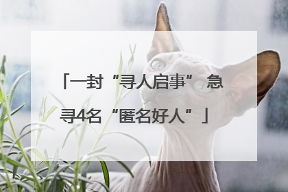 一封“寻人启事” 急寻4名“匿名好人”