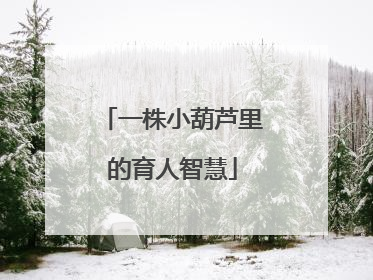 一株小葫芦里的育人智慧