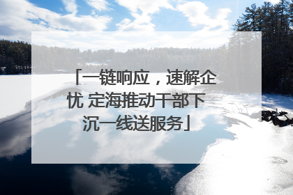 一链响应，速解企忧 定海推动干部下沉一线送服务