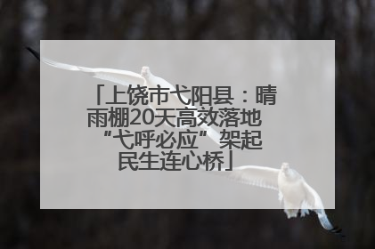 上饶市弋阳县：晴雨棚20天高效落地 “弋呼必应”架起民生连心桥