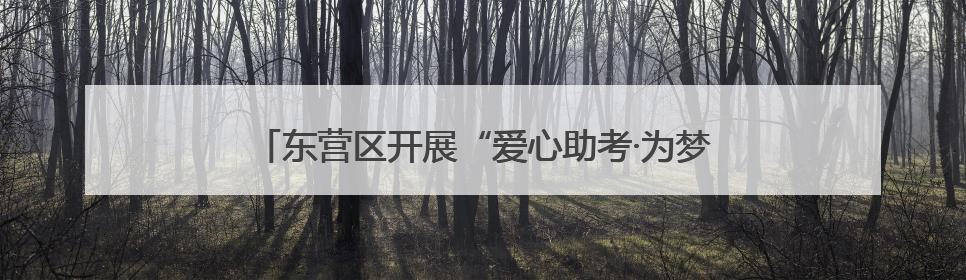 东营区开展“爱心助考·为梦护航”文明实践志愿服务活动