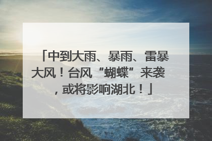 中到大雨、暴雨、雷暴大风！台风“蝴蝶”来袭，或将影响湖北！