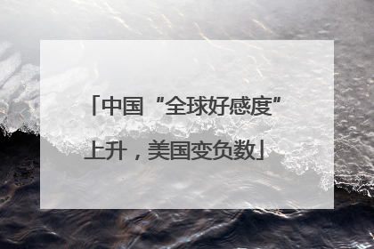 中国“全球好感度”上升，美国变负数