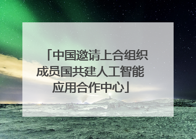 中国邀请上合组织成员国共建人工智能应用合作中心