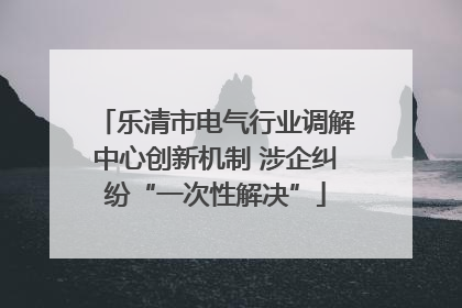 乐清市电气行业调解中心创新机制 涉企纠纷“一次性解决”