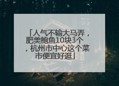 人气不输大马弄，肥美鲍鱼10块3个，杭州市中心这个菜市便宜好逛