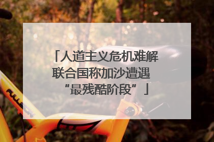 人道主义危机难解 联合国称加沙遭遇“最残酷阶段”