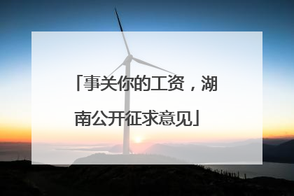 事关你的工资，湖南公开征求意见