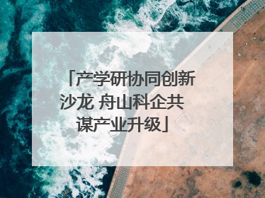 产学研协同创新沙龙 舟山科企共谋产业升级