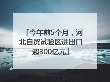 今年前5个月，河北自贸试验区进出口超300亿元