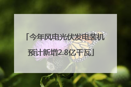 今年风电光伏发电装机预计新增2.8亿千瓦