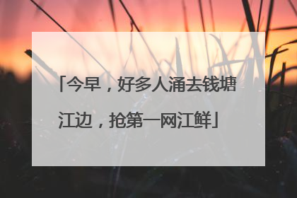 今早，好多人涌去钱塘江边，抢第一网江鲜