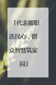 代表履职连民心，群众智慧筑家园