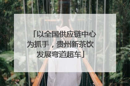 以全国供应链中心为抓手，贵州新茶饮发展弯道超车